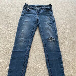 Old Navy, Medium Wash, Mid-rise, Distressed Skinny Jeans, Size 4